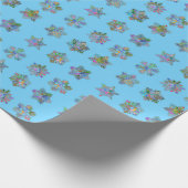 Papier Cadeau Noël enneigement papier d'emballage motif flocons  (Coin)