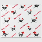 Papier Cadeau Noël enveloppant des poulets de Papier-Père Noël (Plat)