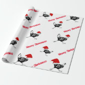 Papier Cadeau Noël enveloppant des poulets de Papier-Père Noël (Déroulé)