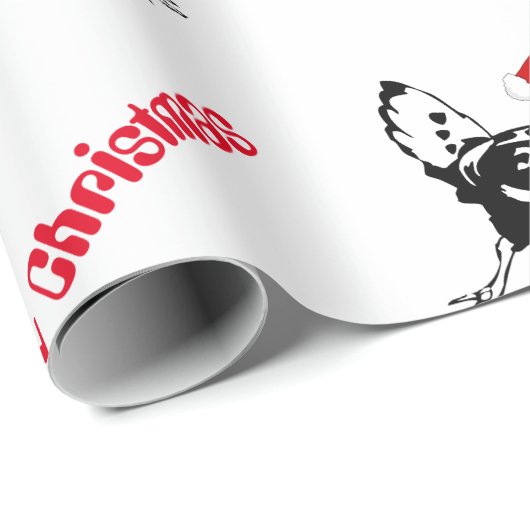 Papier Cadeau Noël enveloppant des poulets de Papier-Père Noël (Coin rond)