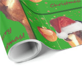 Papier Cadeau Noël équestre de cheval (Coin rond)