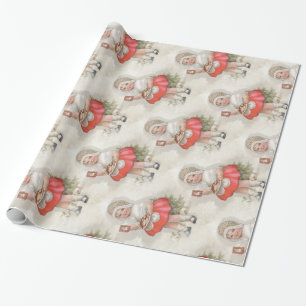 Papier Cadeau Noël Est Né Pour Faire Cuire La Fille