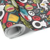 Papier Cadeau Noël et bonne année laids (Coin rond)