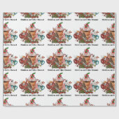 Papier Cadeau Noël et café observé (Plat)