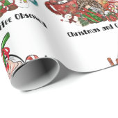 Papier Cadeau Noël et café observé (Coin rond)