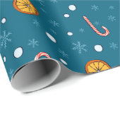 Papier Cadeau Noël et motif du nouvel an (Coin rond)