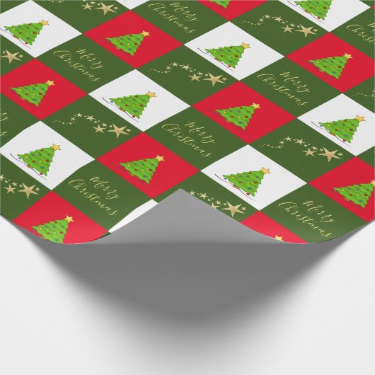 Papier Cadeau Noël étoiles Joyeux script de Noël (Coin)