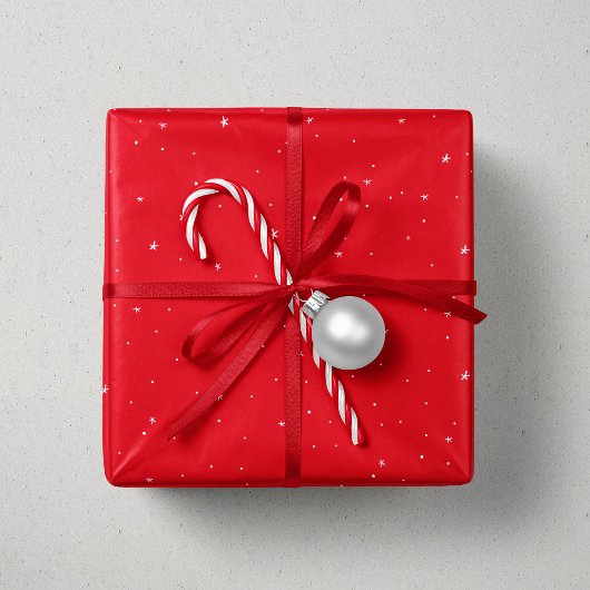 Papier Cadeau Noël étoiles rouge blanc mignon