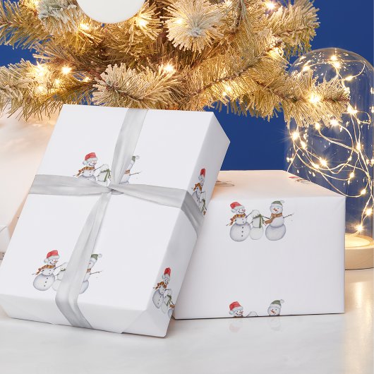 Papier Cadeau Noël familial des motoneiges