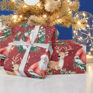 Papier Cadeau Noël Festif Père Noël
