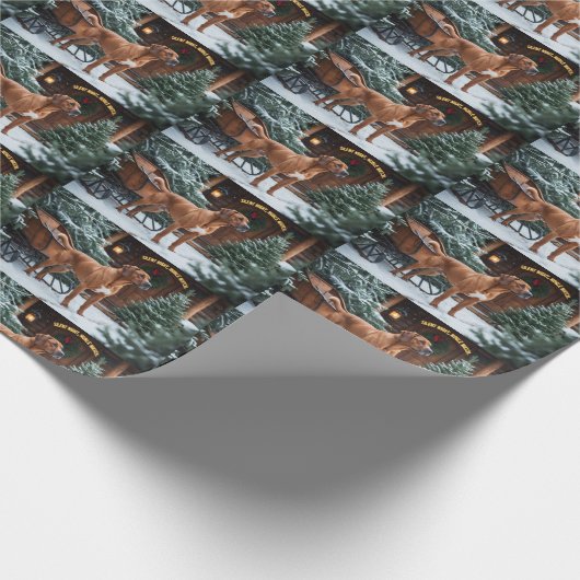 Papier Cadeau Noël Festif Rhodesian Ridgeback (Coin)