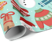 Papier Cadeau Noël Festif rose et rouge (Coin rond)