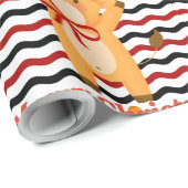 Papier Cadeau Noël Festif Vache Joli Et Élégant (Coin rond)