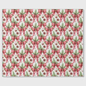 Papier Cadeau Noël Fête Rouge En vichy Chèque Basses (Plat)