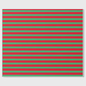 Papier Cadeau Noël Fête rouge et vert rayé (Plat)