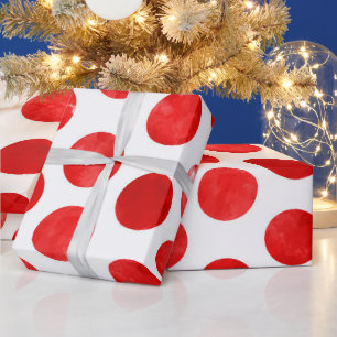 Papier Cadeau Noël Fête Rouge Polka Dot Motif Guerre moderne