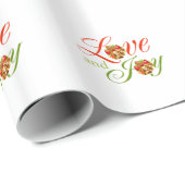 Papier Cadeau Noël Fêtes Amour Et Joie Noël (Coin rond)