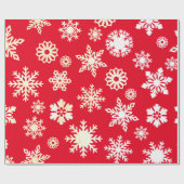 Papier Cadeau Noël Fêtes de neige Motif Rouge (Plat)