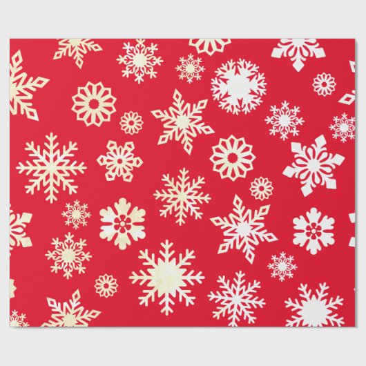 Papier Cadeau Noël Fêtes de neige Motif Rouge (Plat)