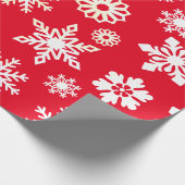 Papier Cadeau Noël Fêtes de neige Motif Rouge (Coin)