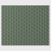 Papier Cadeau Noël Feuillage de Baie de Houx Vert Forêt Rustique (Plat)