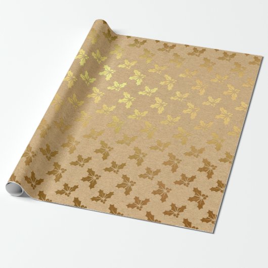 Papier Cadeau Noël feuille d'or (Déroulé)