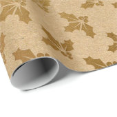 Papier Cadeau Noël feuille d'or (Coin rond)