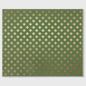 Papier Cadeau Noël feuille d'or et vert (Plat)