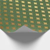 Papier Cadeau Noël feuille d'or et vert (Coin)