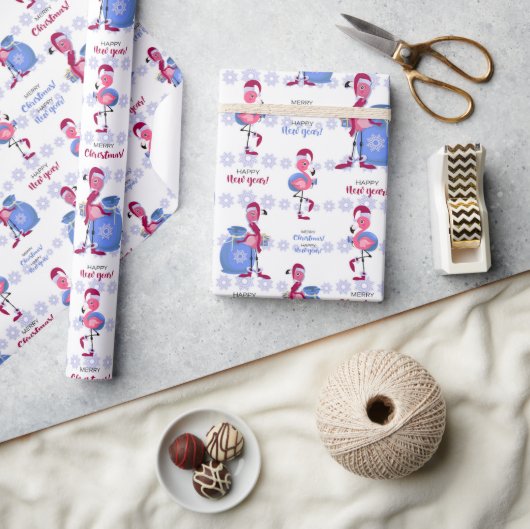 Papier Cadeau Noël Flamant Tropical (Artisanat)