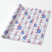 Papier Cadeau Noël Flamant Tropical (Déroulé)