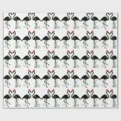 Papier Cadeau noël flamingo père Noël (Plat)