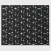Papier Cadeau Noël Flèches de neige modernes Noir Blanc (Plat)