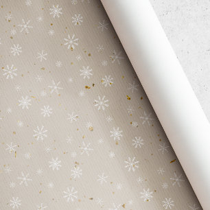 Papier Cadeau Noël flocon de neige Kraft rustique