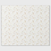 Papier Cadeau Noël Flocon de Neige Luxe Blanc & Or (Plat)