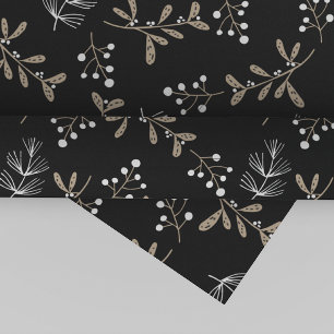 Papier Cadeau Noël floral rustique