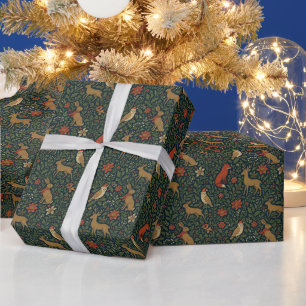 Papier Cadeau Noël Floral Victorien