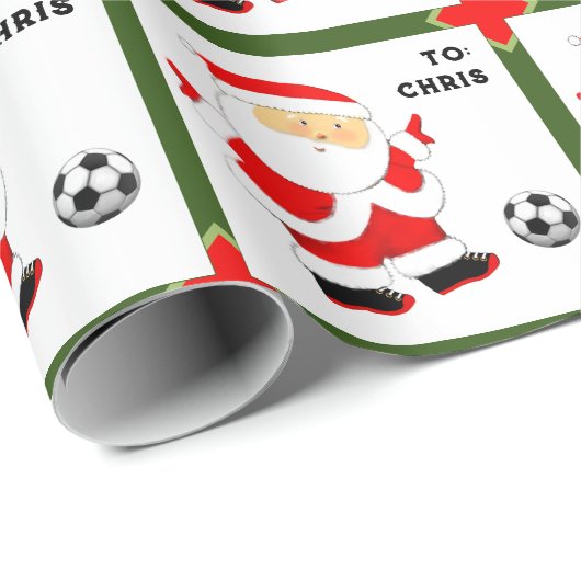 Papier Cadeau Noël Foot (Coin rond)