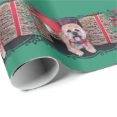 Papier Cadeau Noël - frontière Terrier - Reagan (Coin rond)