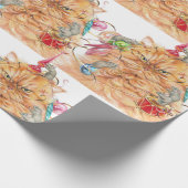 Papier Cadeau Noël Fun Grumpy Chat Souris Animal Humour Art (Coin)