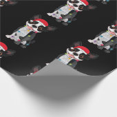 Papier Cadeau Noël Funky Boston Terrier Lover Santa Hat Lig (Coin)
