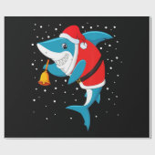 Papier Cadeau Noël - Funny Christmas Shark (Plat)