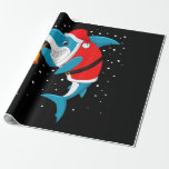 Papier Cadeau Noël - Funny Christmas Shark<br><div class="desc">Cant Masque Mon amour de l'enseignement à l'école</div>
