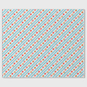 Papier Cadeau Noël Gingerbread Cookies Bleu (Plat)