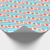 Papier Cadeau Noël Gingerbread Cookies Bleu (Coin)
