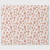 Papier Cadeau Noël Gingerbread Motif de cookies (Plat)