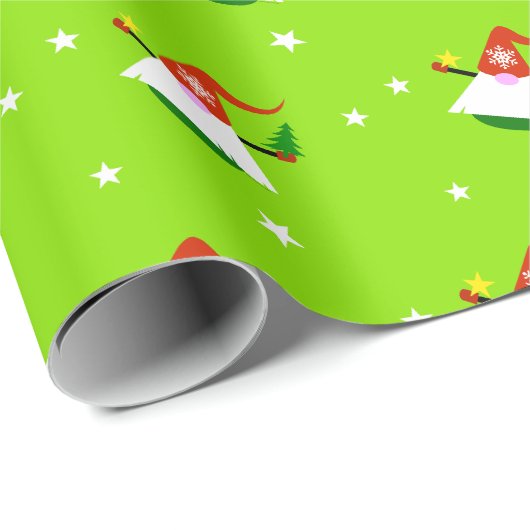 Papier Cadeau Noël Gnome (Coin rond)