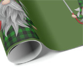 Papier Cadeau Noël Gnome Buffalo Plaid (Coin rond)