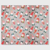 Papier Cadeau Noël - Gnome Whimsical Temps gris (Plat)