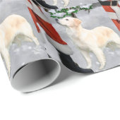 Papier Cadeau Noël Golden Retriever (Coin rond)